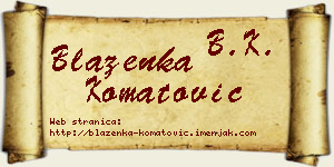 Blaženka Komatović vizit kartica